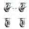 Service Caster 5 Inch V Groove Semi Steel Caster Brakes/Swivel Locks and 2 Rigid SCC, 2PK SCC-35S520-VGR-SLB-BSL-2-R-2 - alternate 1